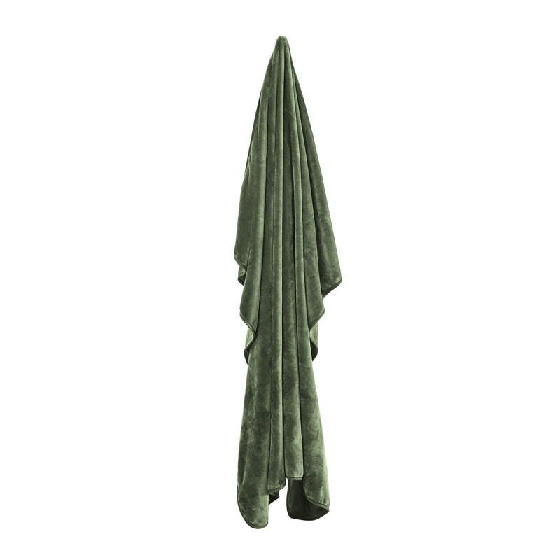 Mink Blanket DB Green 200x220cm 3.7Kg 800GSM