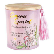 Ronis Someone Special Candle With Wood Lid and Tassel Vanilla 10x13cm – thumbnail