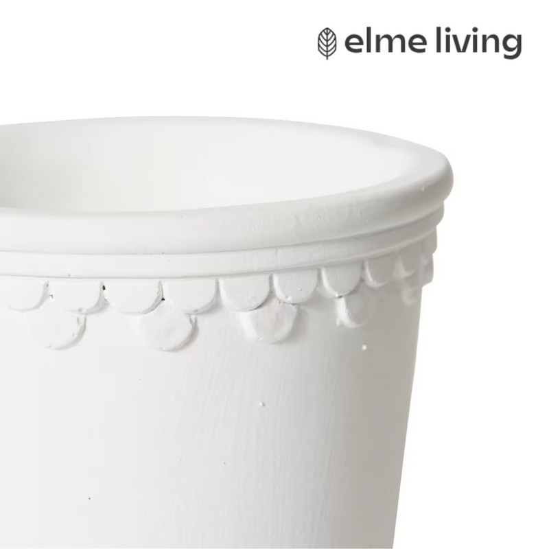 Ronis Sophia Pot with Saucer White 11x11x11cm
