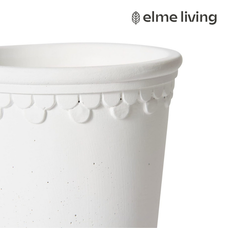 Ronis Sophia Pot with Saucer White 15x15x14cm