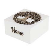 Ronis Square Box with Home & Tree of Life Design 15cm – thumbnail