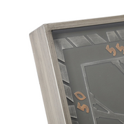 Square Gareth 80x80cm Grey Wall Clock with Exposed Gear Design and Roman Numerals – Industrial Style Timepiece