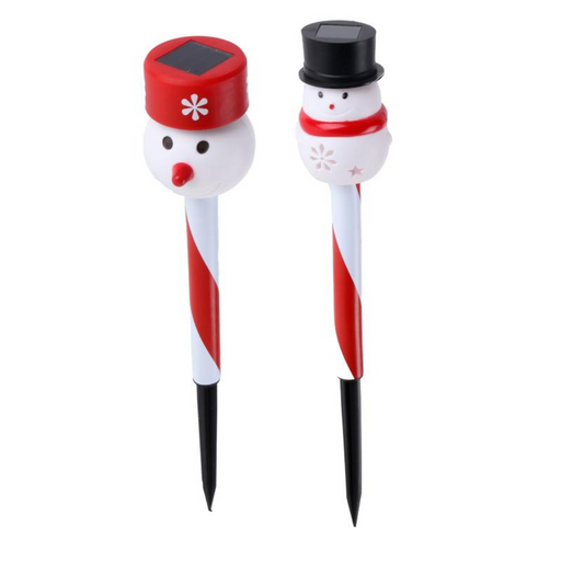 Ronis Stake Light Solar Candy Cane Snowman 1 LED 36cm Cool White Assorted
