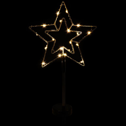 Ronis Stake Light Solar Silhouette Star 20 LED 22x22x70cm Warm White 1 Function