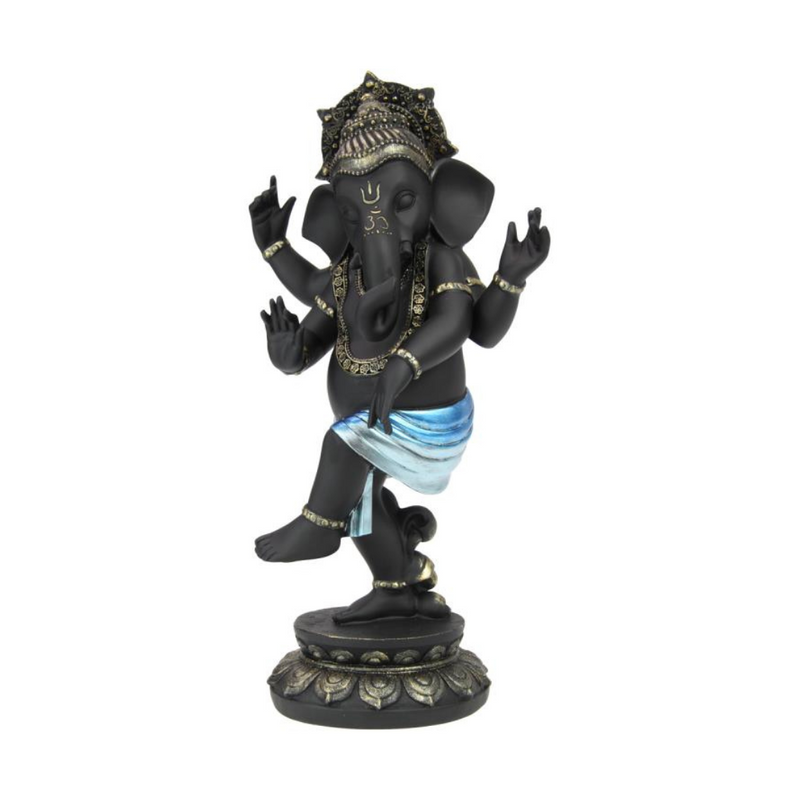 Standing Dancing Ganesh Blue Finish 32cm decorative statue