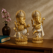 33cm Standing Ganesha Idol on Decorative Base – Assorted Finishes