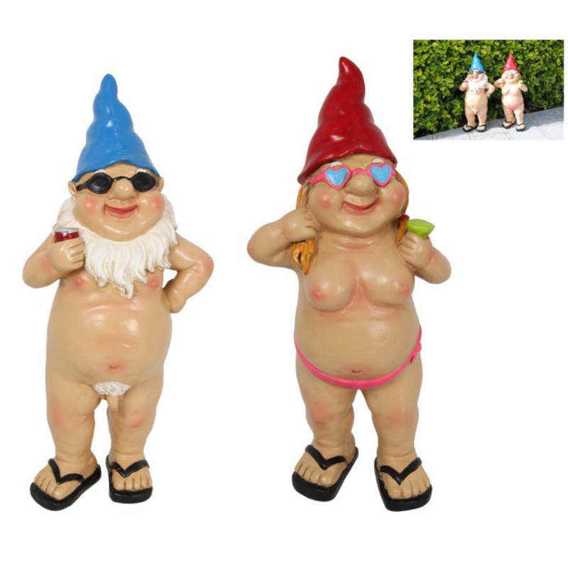 Ronis Standing Naked Drinking Gnome 29cm Assorted