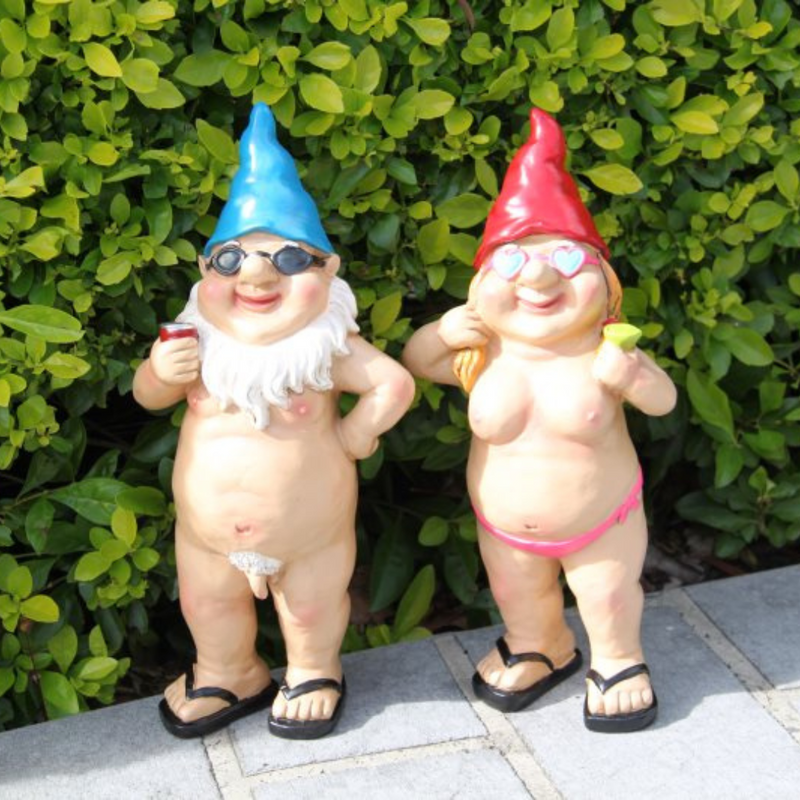 Ronis Standing Naked Drinking Gnome 29cm Assorted