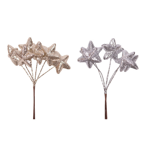 Ronis Star Bunch 6cm Silver Champagne Assorted