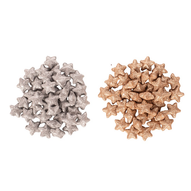 Ronis Stars 2cm 40pk Champagne and Silver Assorted