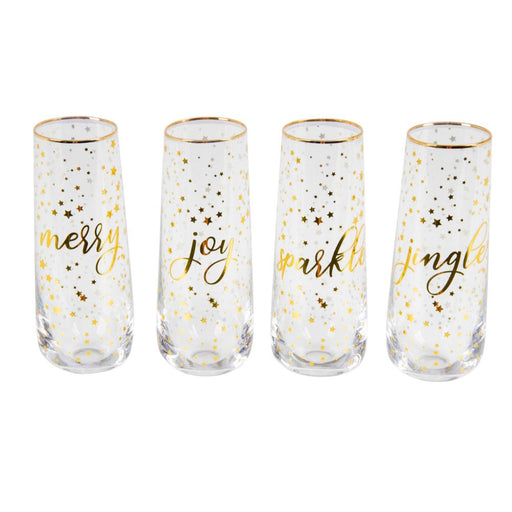 Ronis Stemless Bubbly Glass Gold Assorted