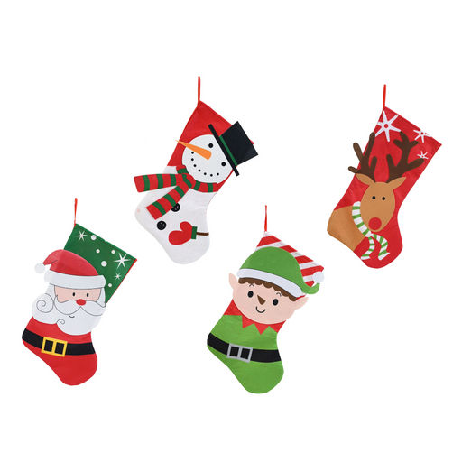 Ronis Stocking Christmas Character Motif 4 Asstd