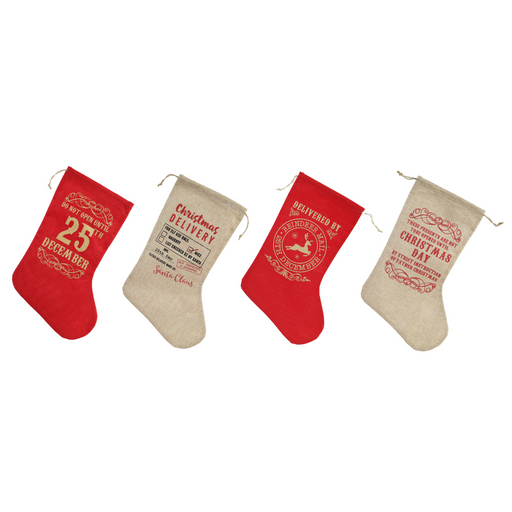 Ronis Stocking Vintage Printed 40cm Assorted