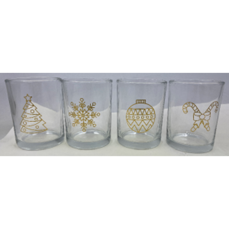 Ronis Straight Sided Tumbler With Gold Motifs Set of 4 350ml