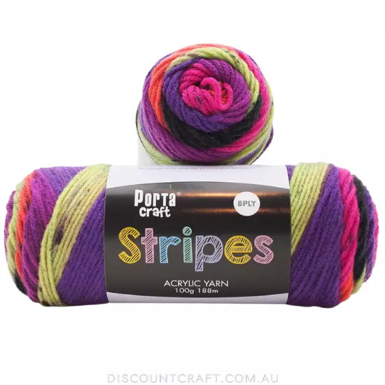 Stripes acrylic yarn 100g 188m 8ply Bright self striping yarn ball