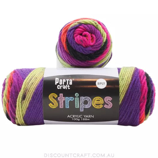 Stripes acrylic yarn 100g 188m 8ply Bright self striping yarn ball