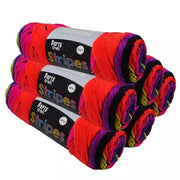 Stripes acrylic yarn 100g 188m 8ply Bright self striping yarn ball – thumbnail