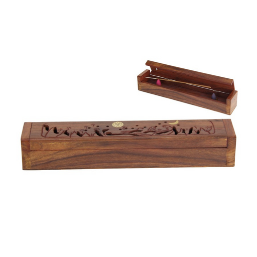 Ronis Sun & Moon Mango Wood Incense Box 30cm