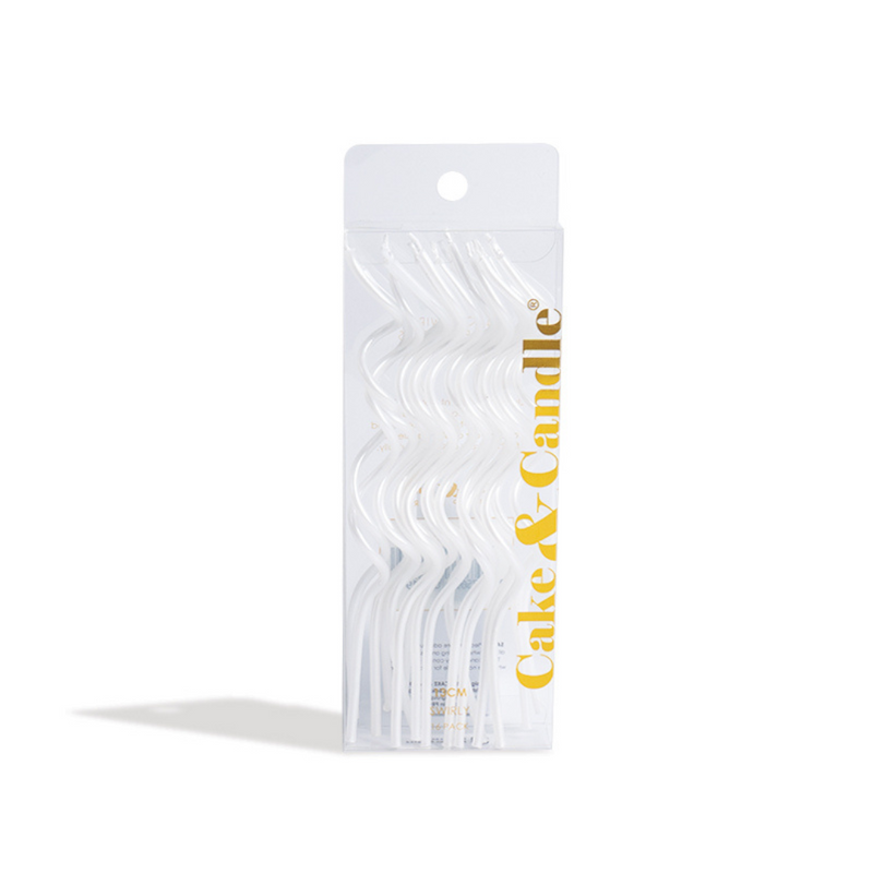 Ronis Swirly Cake Candles 13cm White 16pk