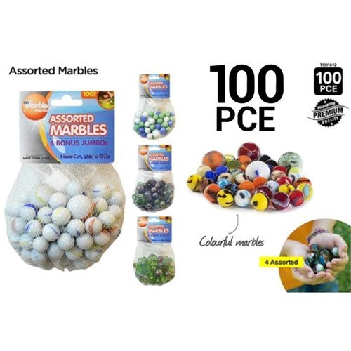 100-piece Marbles Set with 6 Jumbo Marbles