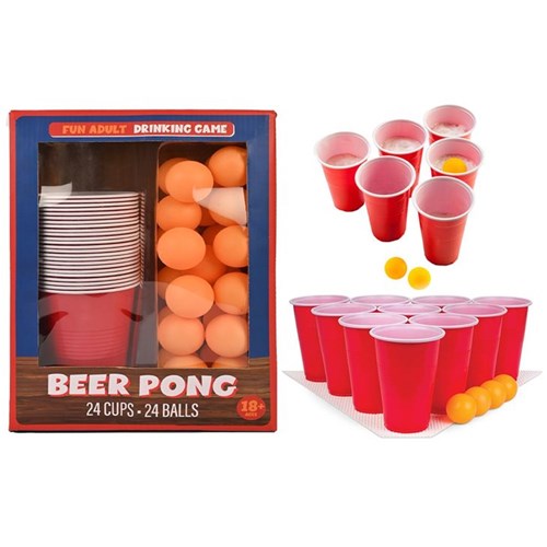 Beer Pong Drinking Game Set 48pk