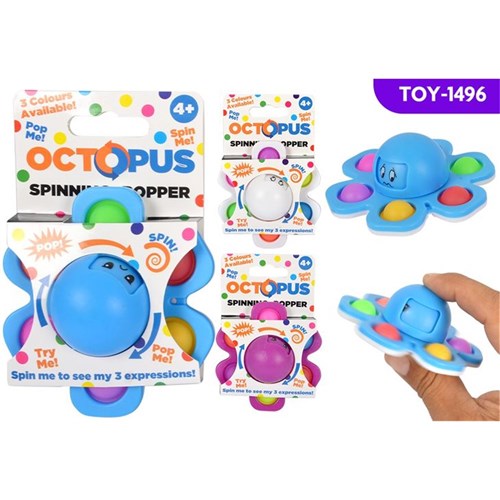 Octopus spinner with 3 faces and popit