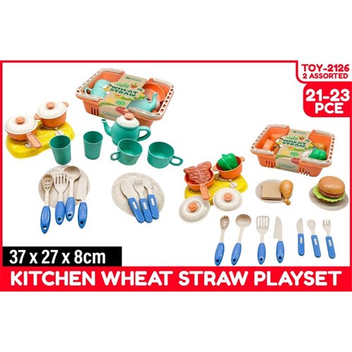 Kitchen Playset 21-23 pieces Wheatstraw