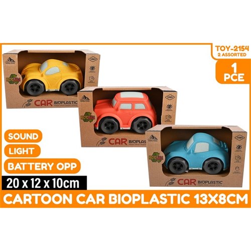 Cartoon Car Bioplastic 13cm battery-operated