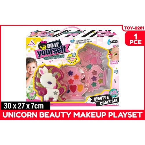 3-compartment unicorn makeup set