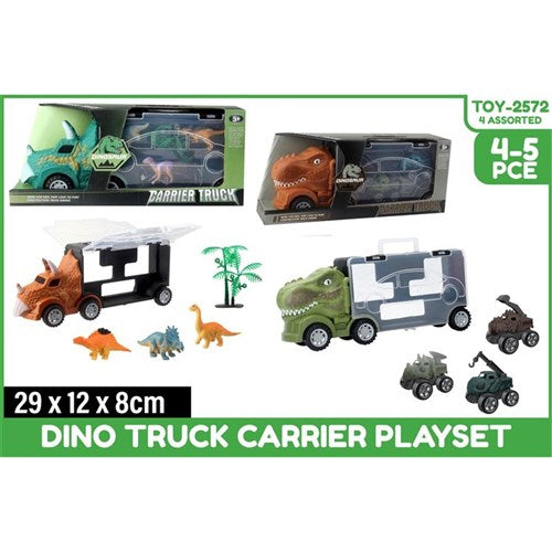 4-5 piece dinosaur truck carrier playset