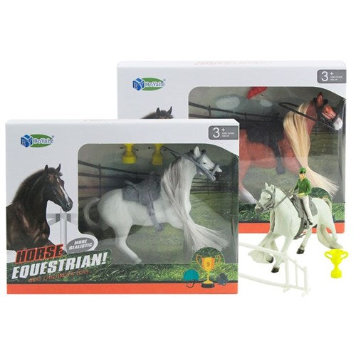 3-piece Equestrian Horse 12cm with accessories