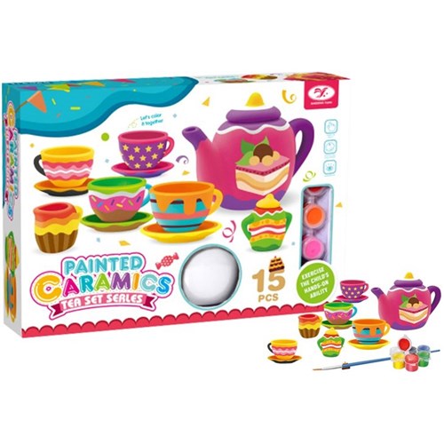 15-piece Ceramic Painting Teaset for kids