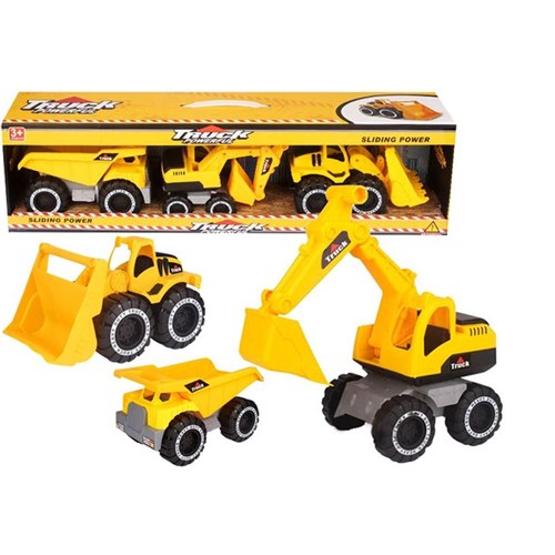 3 piece 16-20cm construction truck set