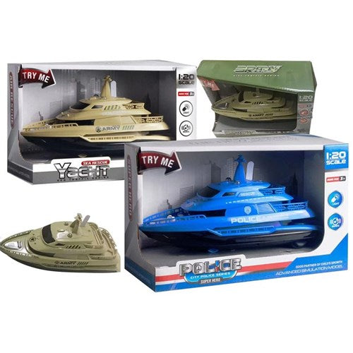 20cm RC police and army boat with lights and sound