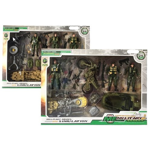 15-17 piece soldier and vehicle playset