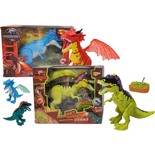 R/C Walking Spray Dinosaur 35cm with lights and sound