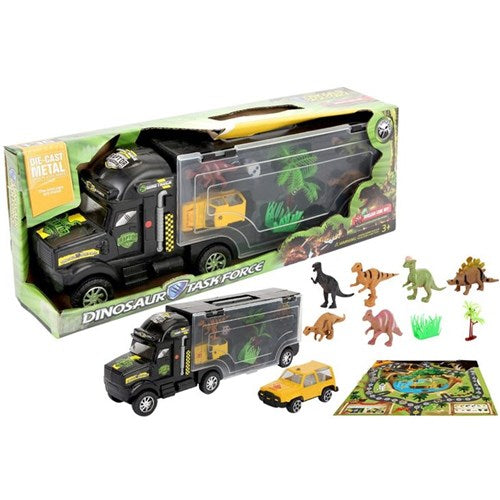 9-piece Semi Trailer with Dinos and Game Map 35cm