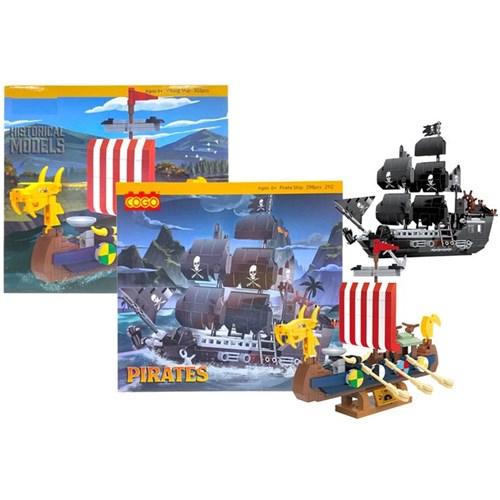 298-302 piece Pirate Ship building blocks set