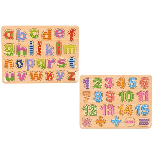 20-26 piece Wooden Puzzle Alphabet and Number 30cm