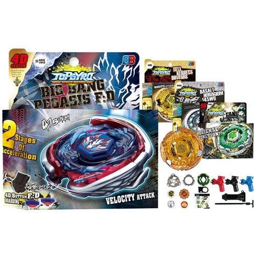 6-piece battle gyro top spin set
