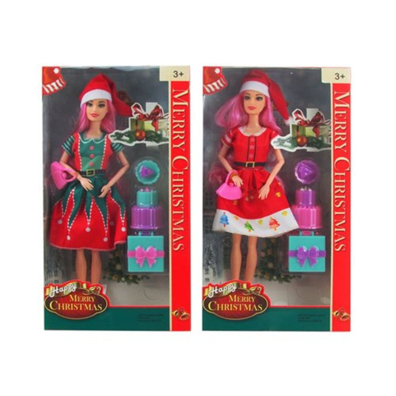 29 cm Christmas doll with mix and match holiday accessories