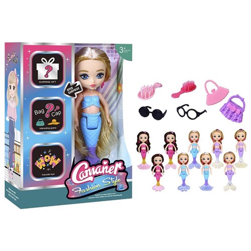 2-piece 18cm small mermaid dolls with surprise