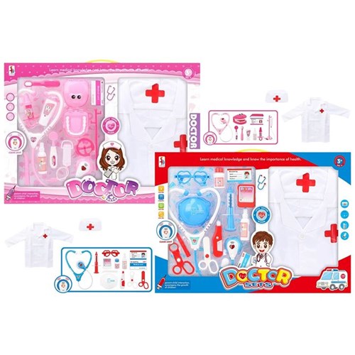 15-piece Jumbo Doctor Play Set with costume for kids