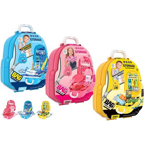 DIY CarryCase PlayHouse with 16-17 pieces and accessories