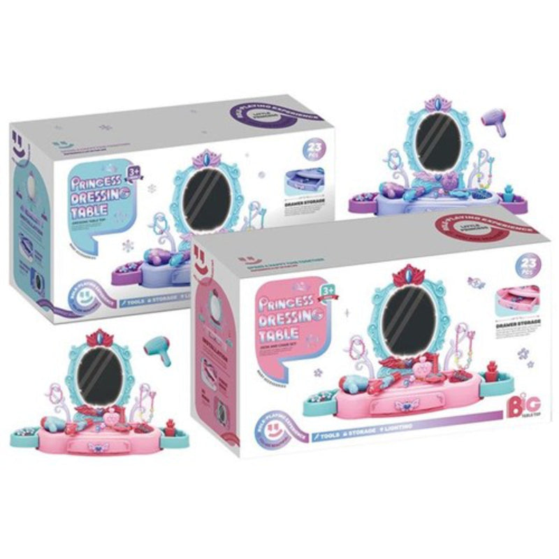 23 piece kids princess vanity dressing table playset