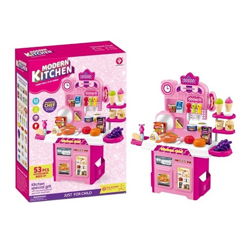 53-piece medium kitchen playset with accessories