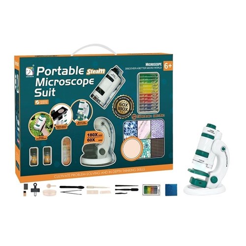 Portable kids microscope science exploration set