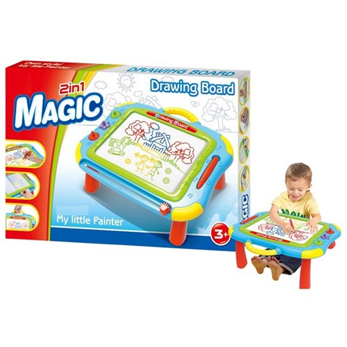 Convertible magnetic drawing table for kids