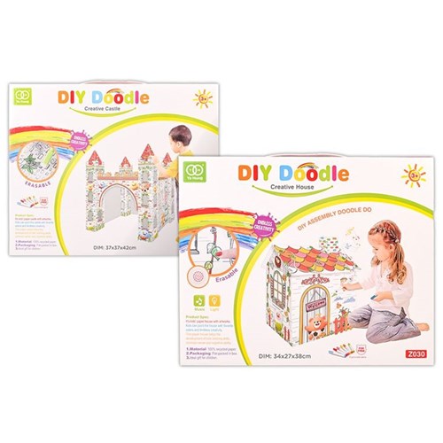 Large DIY cardboard house for coloring