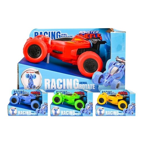 Dinosaur rotating stunt toy car
